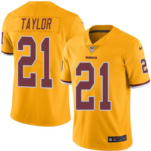 Nike Redskins #21 Sean Taylor Gold Youth Stitched NFL Limited Rush Jersey